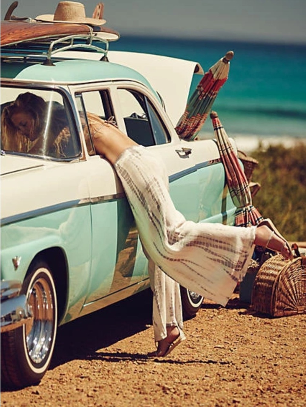 Anthropologie Mermaid Beachcomber Wide Leg Tie Dye  Gray And White Pants, Size M - Picture 15 of 16